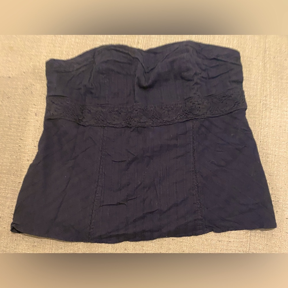 Torrid Strapless navy corset style shirt size 2